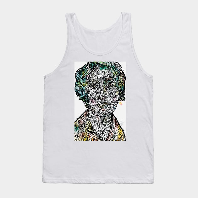 VIRGINIA WOOLF watercolor and ink portrait .2 Tank Top by lautir